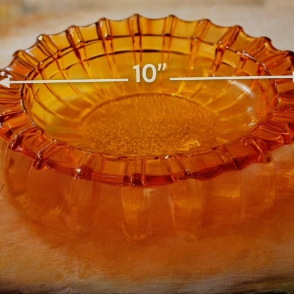 Amber Glass Ash Tray
